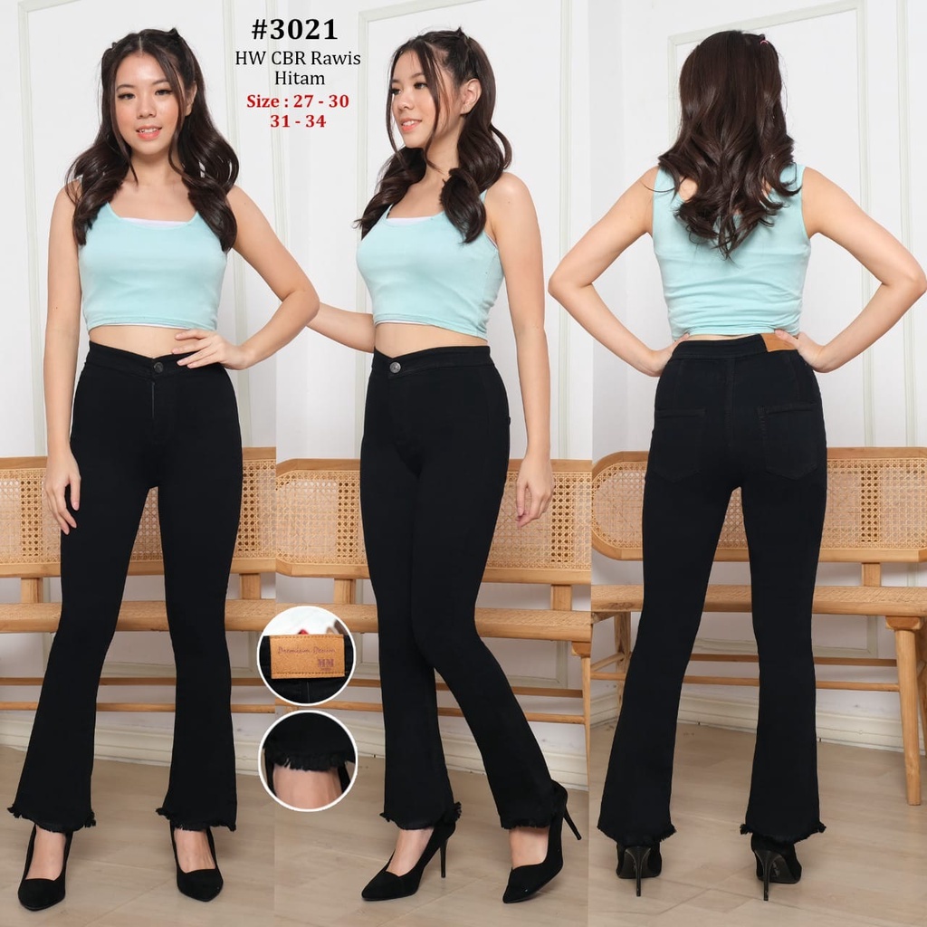 Celana Panjang Jeans Wanita Highwaist Cutbray Rawis 27-30 31-34 Bisa Bayar Ditempat(COD)