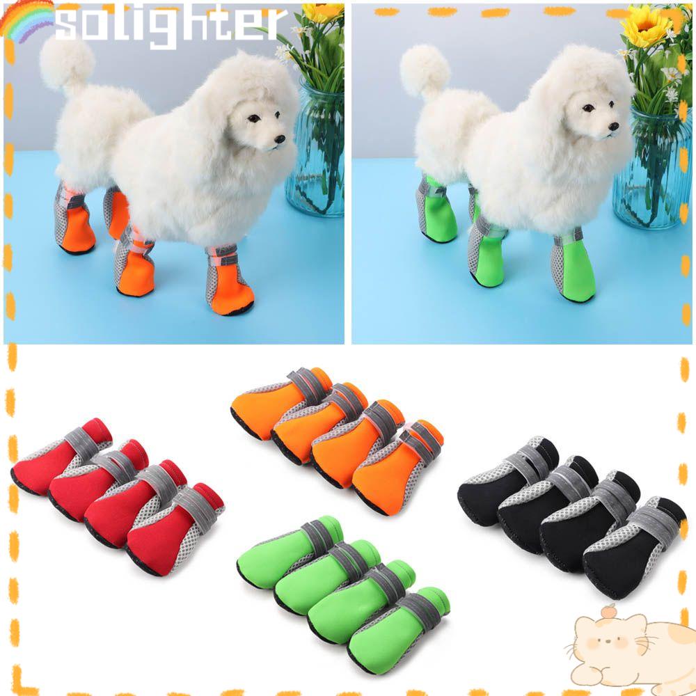 Solighter Sepatu Anjing Kucing Anti Air Antislip Reflektif Puppy Socks