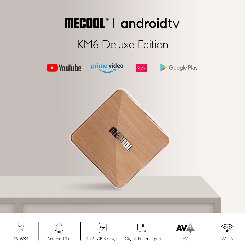 MECOOL KM6 DELUXE - 4K Android TV Box - Android TV Google Certified - TV Box Android dari MECOOL - SUDAH DISERTIFIKASI OLEH GOOGLE