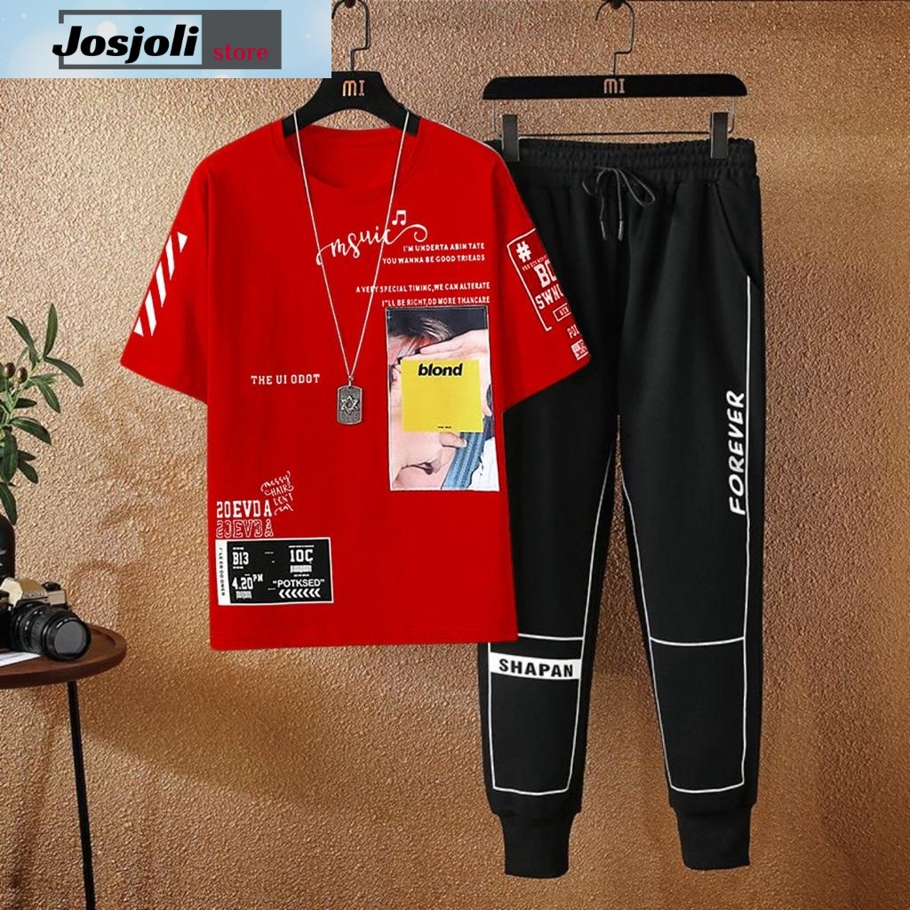 JOSJOLI_STORE/Stelan Huohuo/Satu Stel Atasan dan Bawahan Pria Dewasa/L XL