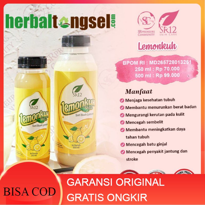 

LEMONKUH SR12 SARI LEMON ORIGINAL 99,9%/LEMON ASLI/ MINUMAN DIET