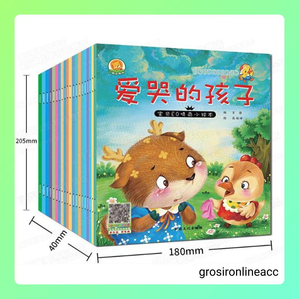 C Story Book kids Anak Belajar English Mandarin Scan QR Code Bilingual cover warna buku