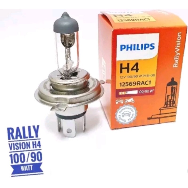 LAMPU HELOGEN H4  12V 90/100W WATT BOLA LAMPU DEPAN MOBIL H4 PHILIPS
