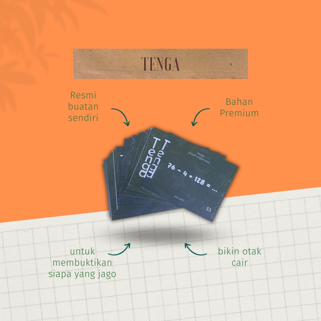 Kartu permainan TENGA tebak angka aku orginal by zac.ind