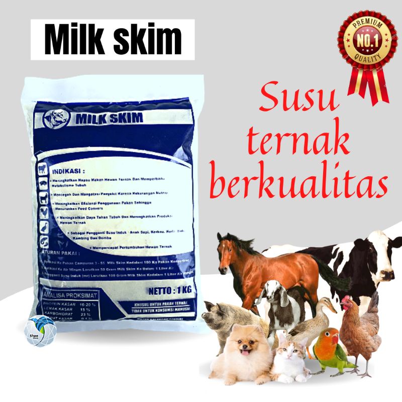 

Susu Ternak Milk skim Susu skim Termurah Untuk Anak Kambing Sapi Kerbau Babi bebek Susu Pengganti indukan shaestore15