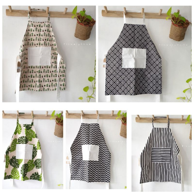 Jual Apron Celemek Masak Kain Kanvas Shopee Indonesia