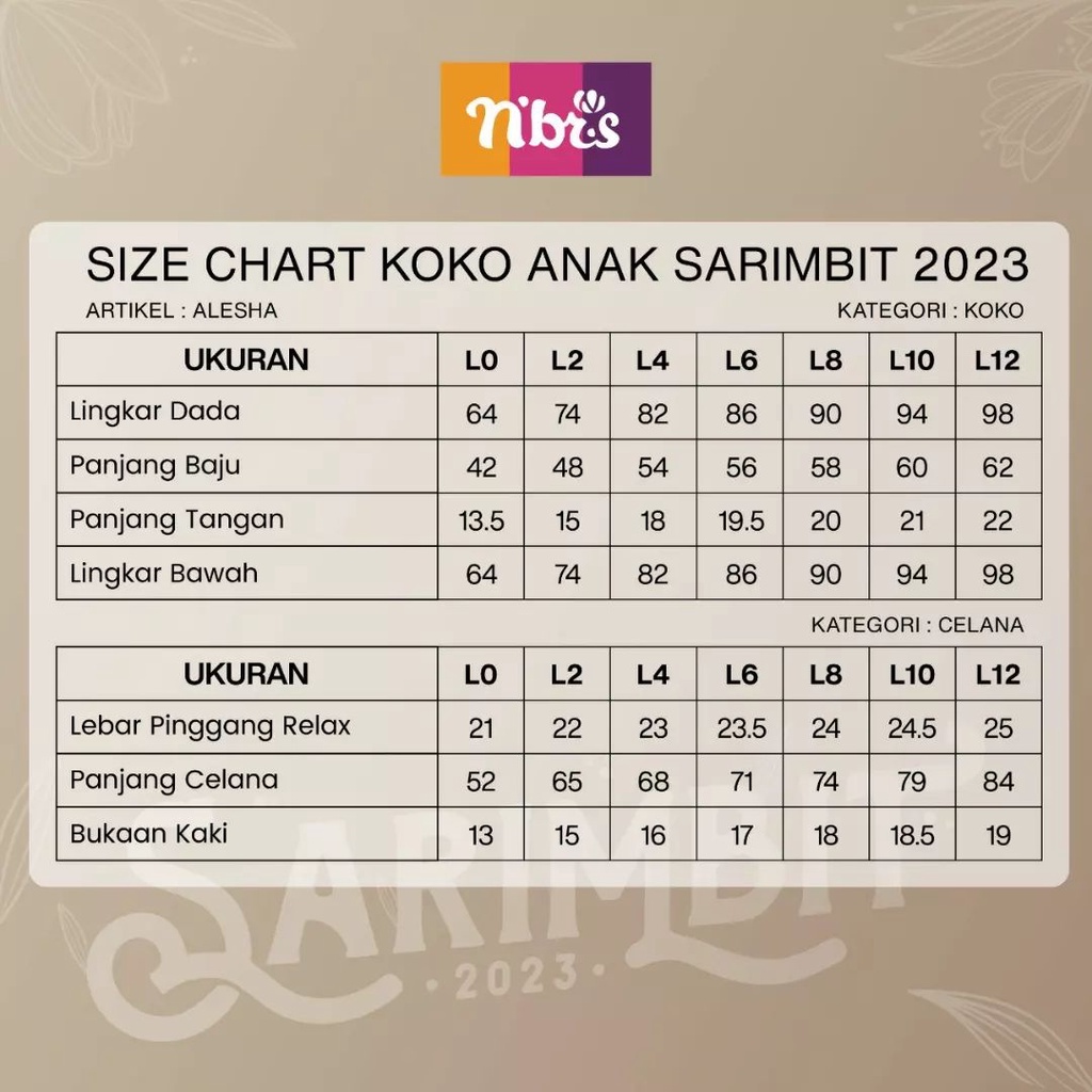 Sarimbit Nibras 2023 Original 100% Garansi Uang kembali