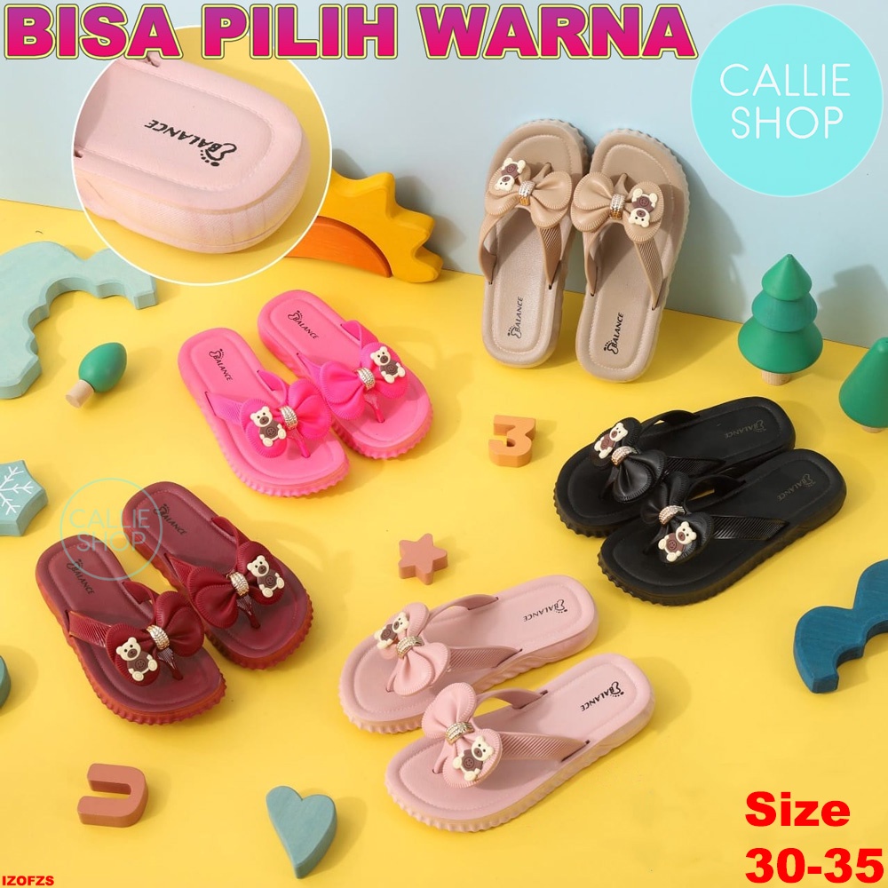 Sandal Anak Jepit Pita Bear Antislip Tebal KCJP669BR 669-71 Size 30-35