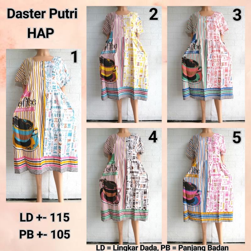 Daster Chibi Putri HAP Rayon LD 120 PB 100 Busui Friendly PZZA +  MNKPI