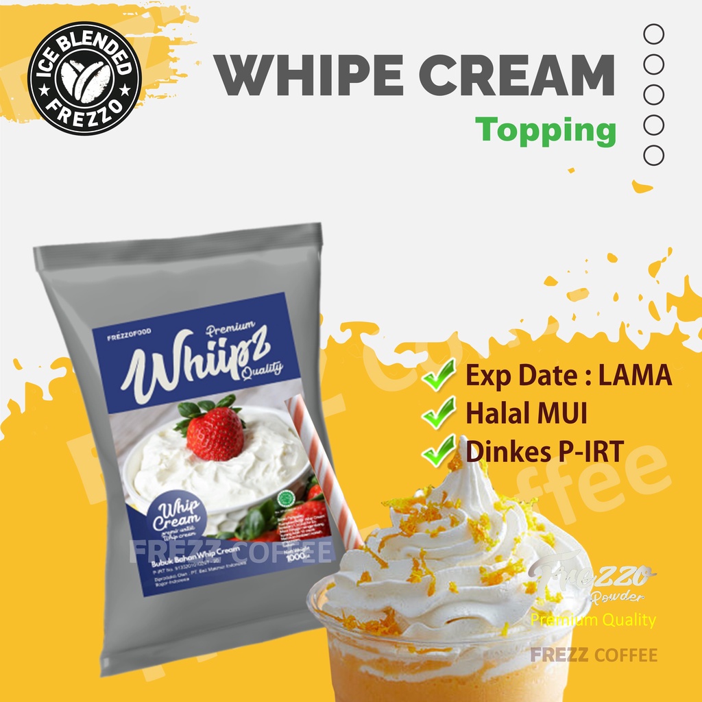 

WHIPE CREAM 1KG / TOPPING FREZZO