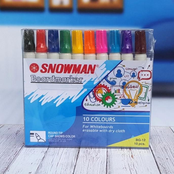 

Snowman Spidol Papan Tulis Whiteboard Color Boardmarker SET 10 PCS HOT PROMO