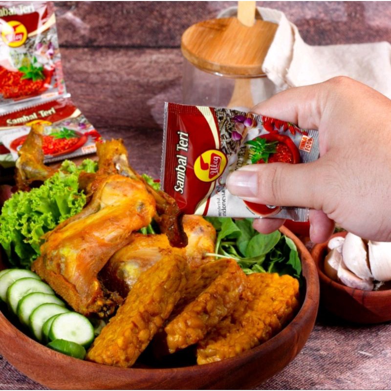 Sambel Uleg Terasi Rawit Ijo Rendang Geprek Udang 20gr x 10 sachet Sambal Ulek