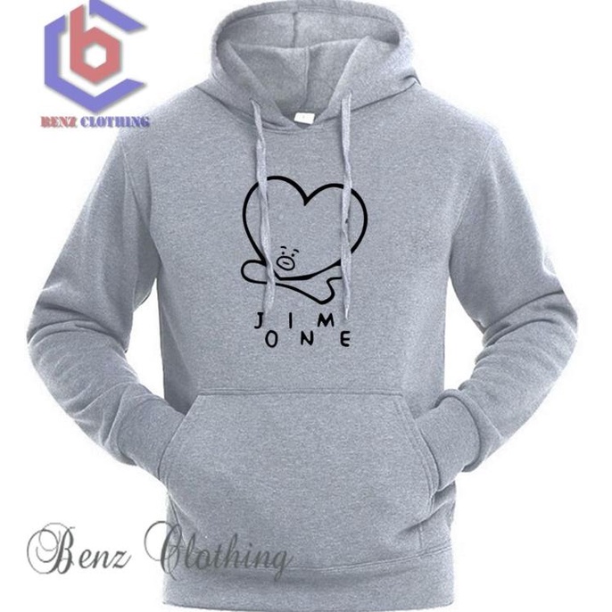 Jaket Hoodie Sweater BTS Jim One Outerwear Pria Wanita Jumper Fleece Sablon Polos