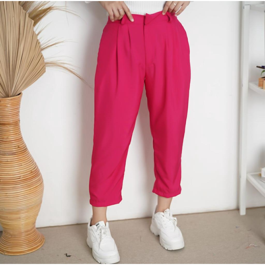 BEFAST - ZFS OOTD PANTS LENA / ANKLE PANTS / Celana Polos Formal / Outfit Wanita Remaja ABG / Celana Panjang Termurah / Celana Panjang Wanita Terbaru / Pakaian Kerja Wanita Casual / Fashion Wanita Modis