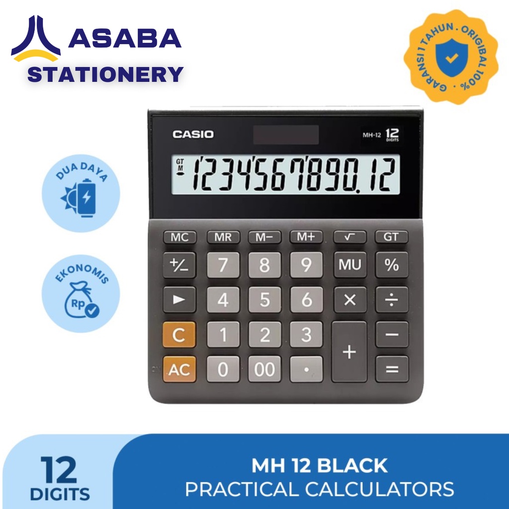 

Asaba Stationery - Kalkulator Dagang/Toko Casio MH-12 Black