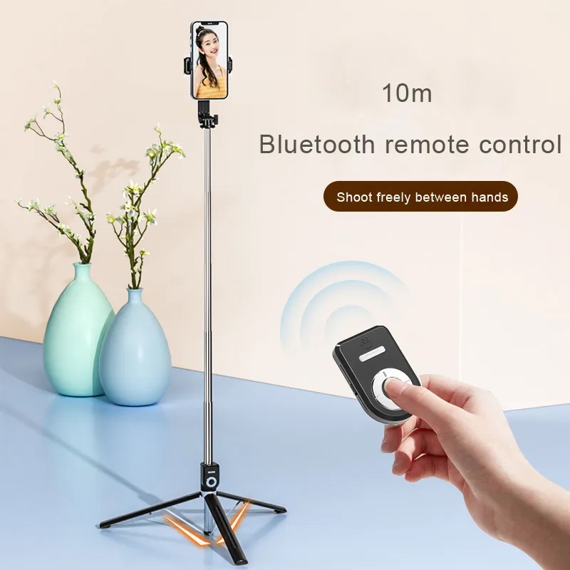 Tripod tongsis 170cm + remote control bluetooth wireless selfie stick live P87 IOS ANDROID - realoneacc