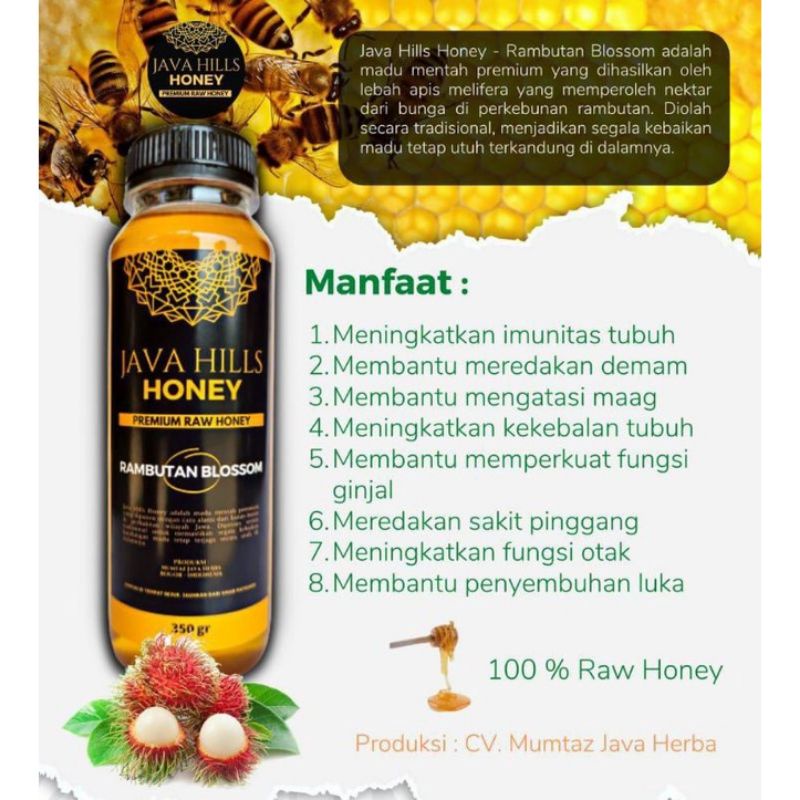 

MADU RAMBUTAN MURNI ASLI PREMIUM JAVA HILLS HONEY 350GR