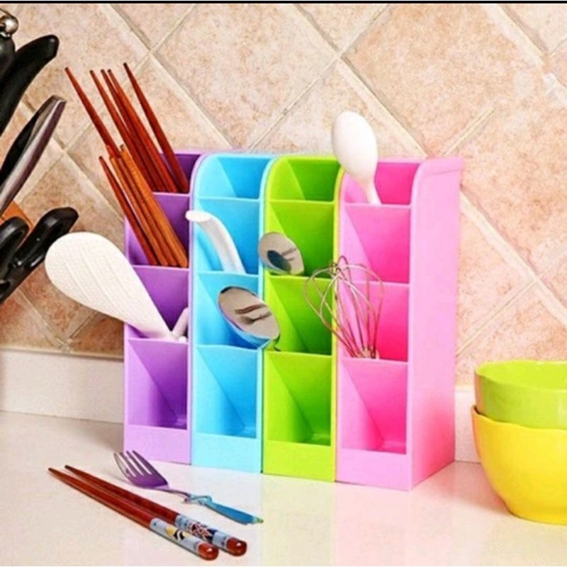 Rak meja mini storage box Rak Organizer 4 sekat laci alat tulis kantor