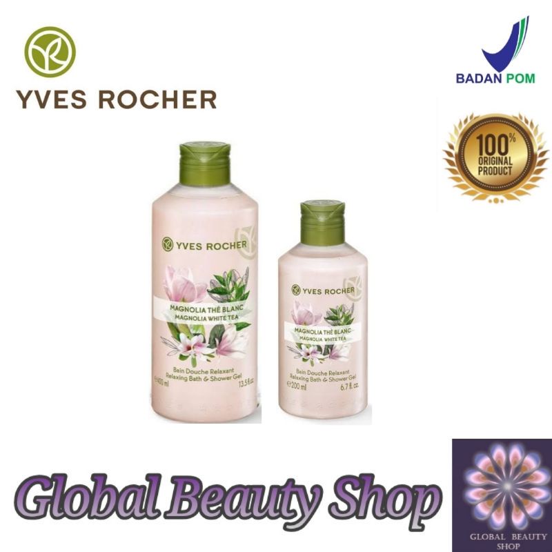 [ SALE ] Yves Rocher Magnolia White Tea Relaxing Bath and Shower Gel