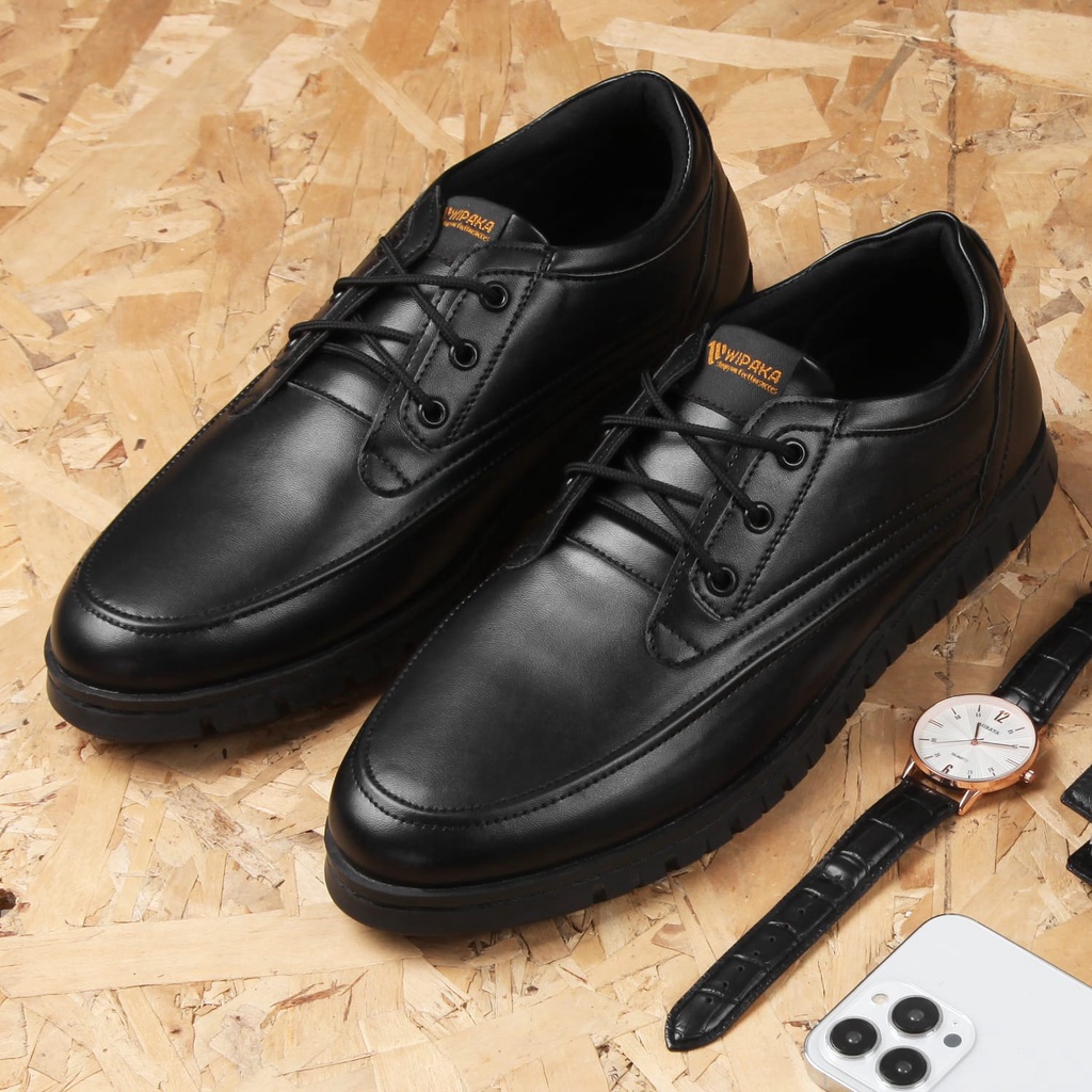 WIPAKA ORIGINAL  - Sepatu Kasual Formal Hitam Sepatu Sneakeers Pria