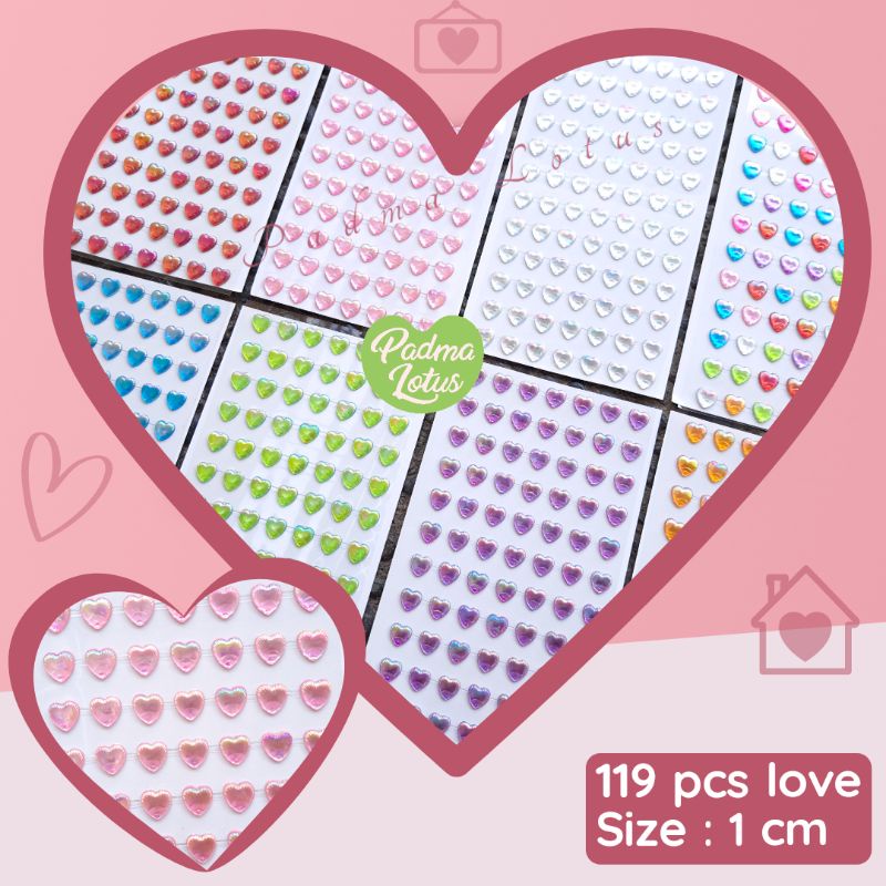 Sticker Love rhinestone diamond kpop light stick manik kristal diy craft 3d valentine Deco Stiker timbul Acrylic