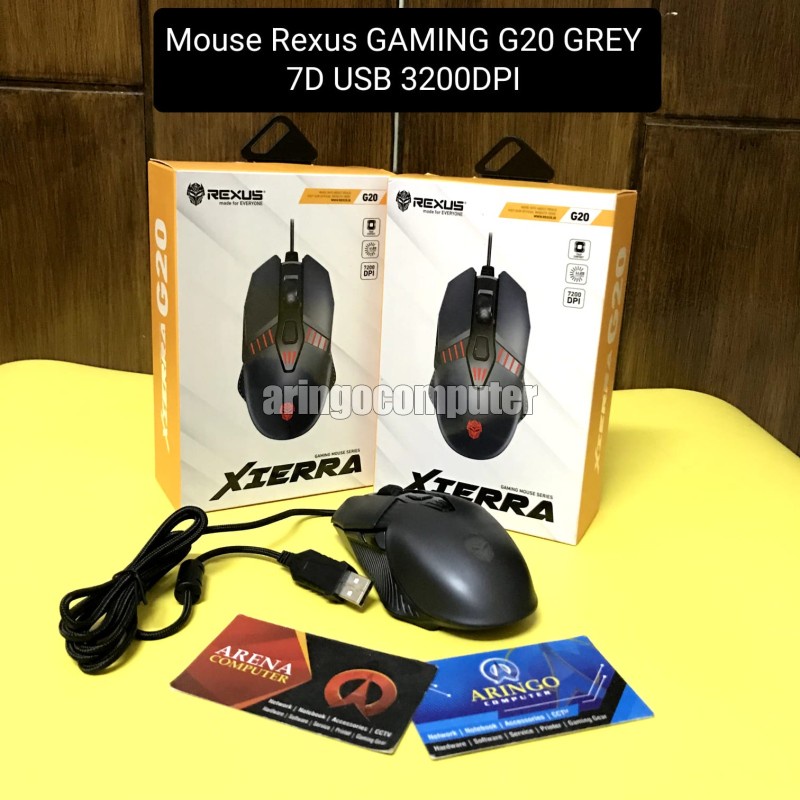 Mouse Rexus GAMING G20 GREY 7D USB 3200DPI