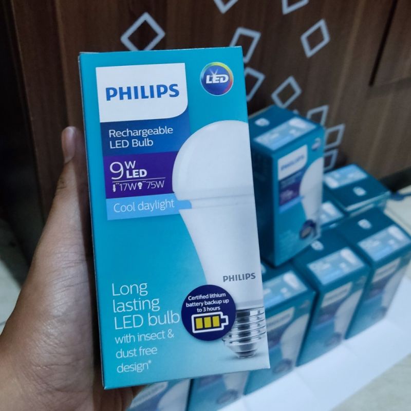 LAMPU LED PHILIPS 9W EMERGENCY DARURAT RECHARGEABLE 9 WATT E27 COOL WHITE