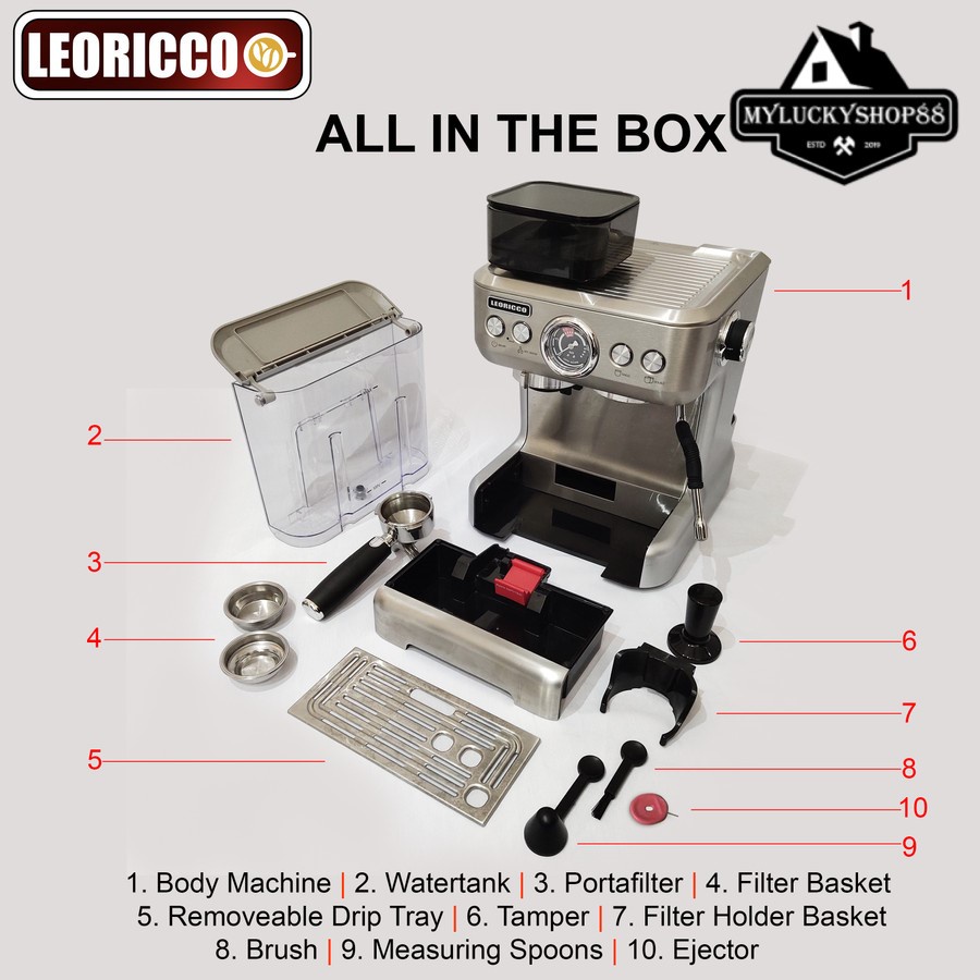 Leoricco ACM5800 Mesin Kopi Espresso ACM 5800 Coffee Maker Grinder