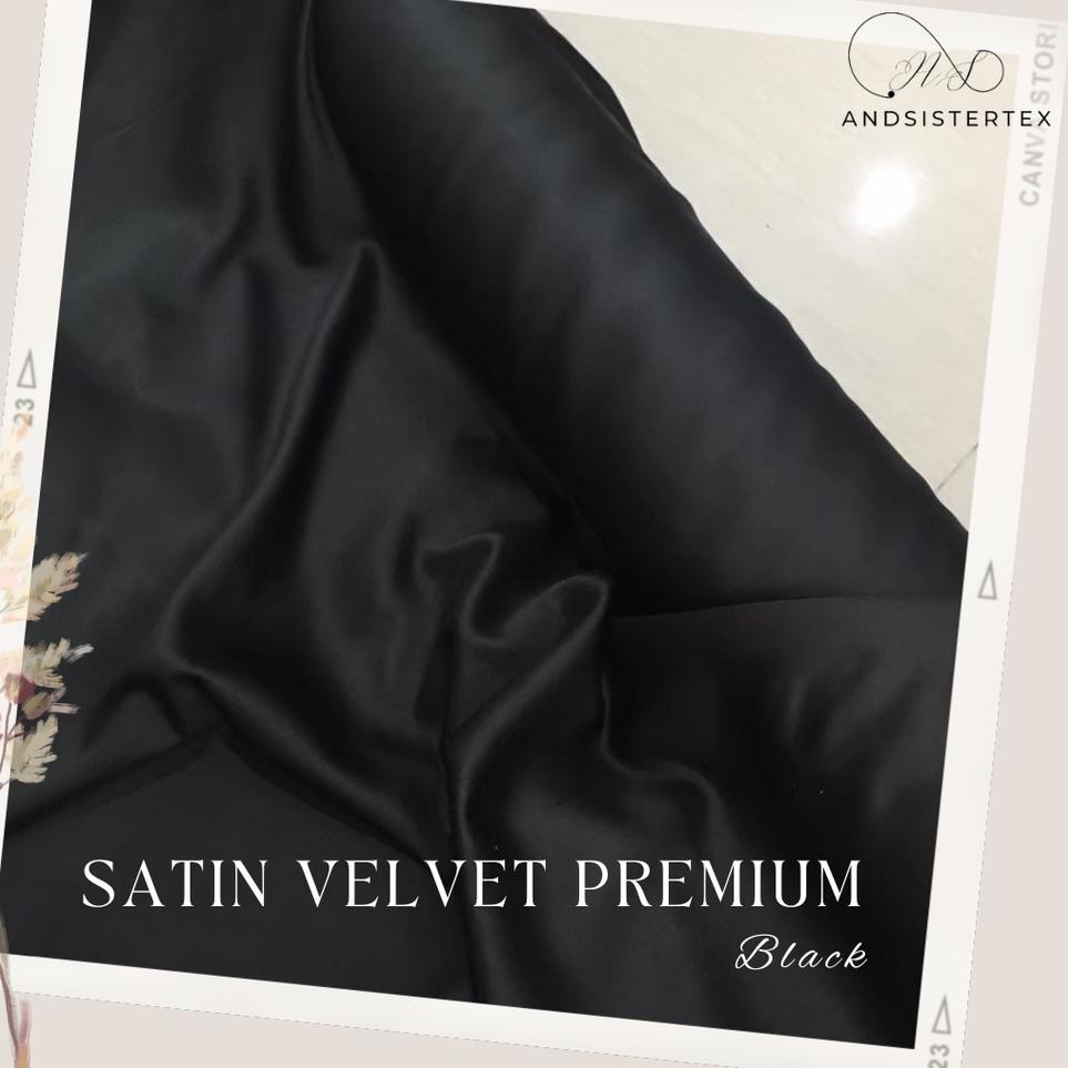 PALING DIMINATI X37 Bahan Kain Satin Velvet Background Backdrop Foto Studio Warna Hitam ゼ