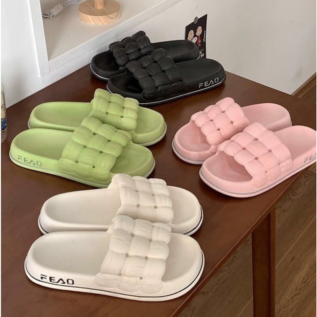 NEXXIO PROMO Sandal Wanita Jelly Korean Import Slipper Bahan Karet Tebal Empuk Sandal Sekop karet PVC FEAO  Webbing Super Soft / Sandal Selop Wanita Murah