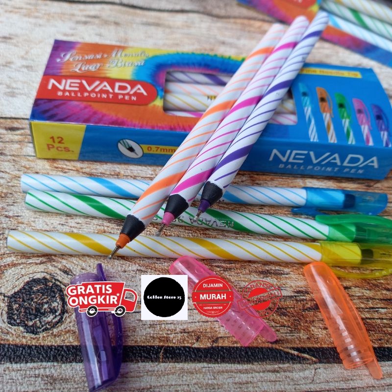 

NEVADA Pulpen ulir/pen murah/ballpoint/pen hitam/alat tulis