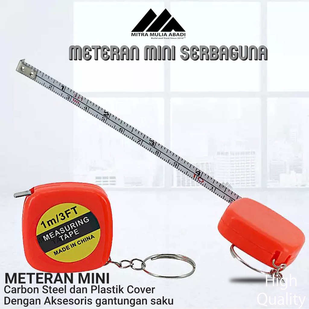 Gantungan kunci meteran mini 1m Tukang aksesoris Measure Tools