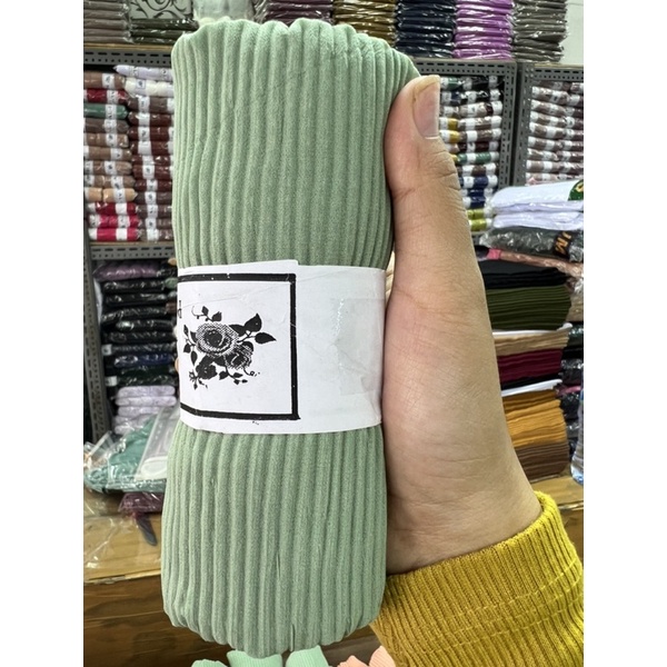 Pashmina Plisket Sage Ceruty Babydoll Premium || Pashmina Sage Plisket Sage Premium