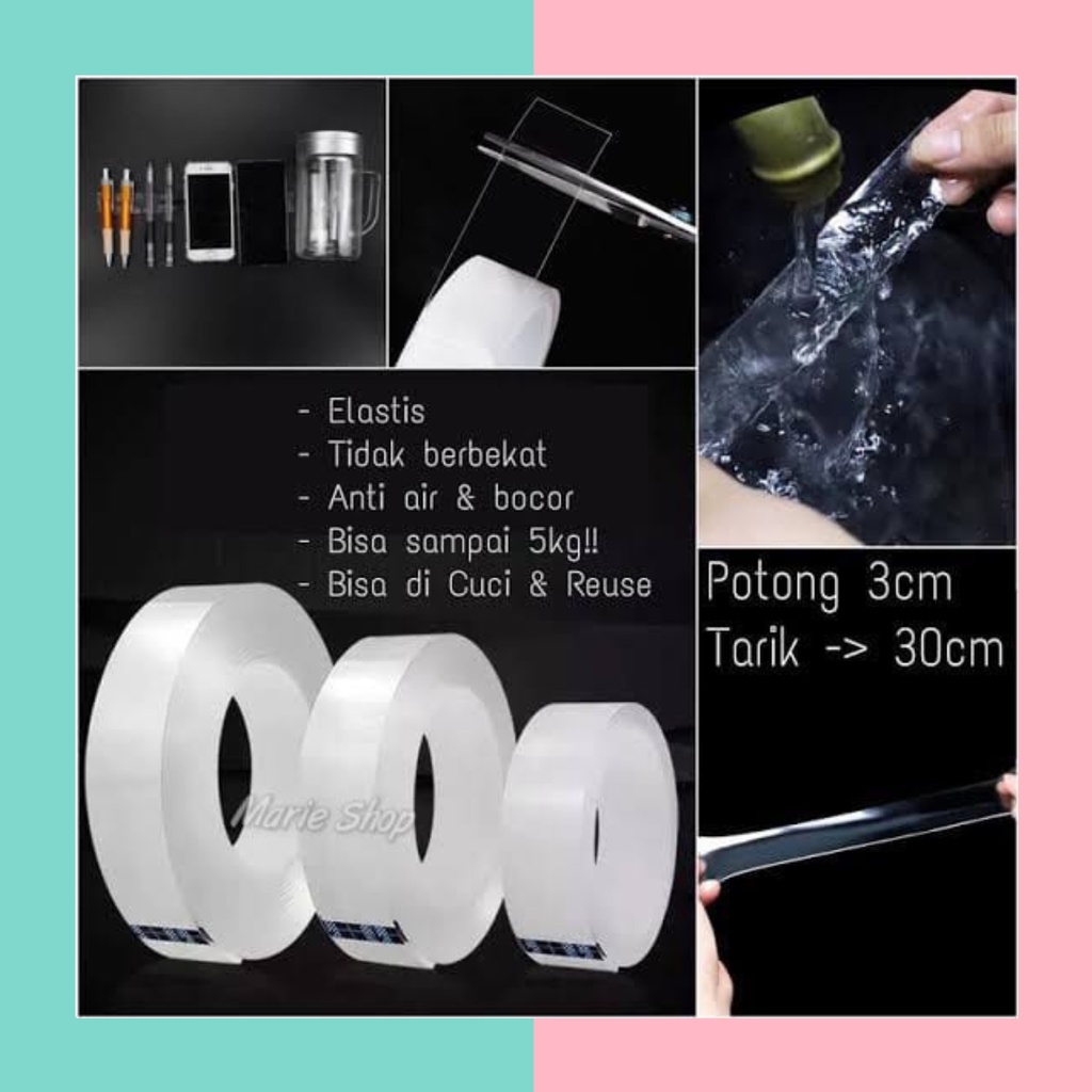 

Marie Shop ➡ IVY GRIP TAPE REUSABLE DOUBLE TAPE MULTIFUNGSI ADHESIVE NANO TAPE - DOUBLE TAPE 1/4 INCH DAVIS - DOUBLE TAPE 1/2 INCH DAVIS
