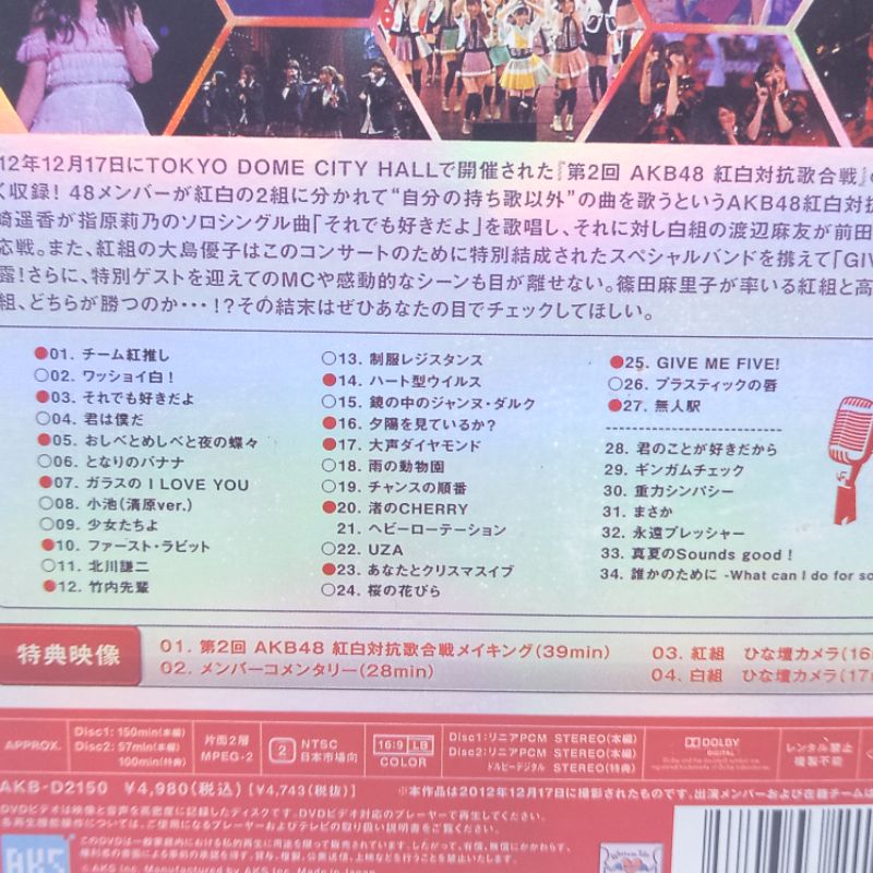 DVD AKB48 - tokyo dome city hall 2012-12-17