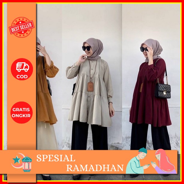 Maisa Tunik Terbaru Premium Original Impor By Mdly Baju Atasan Wanita Kekinian Tunik Wanita Terbaru 