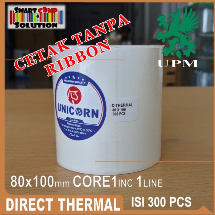 

] Label Stiker Barcode Thermal 80x100mm / 8x10cm / 80x100 Isi 300pcs