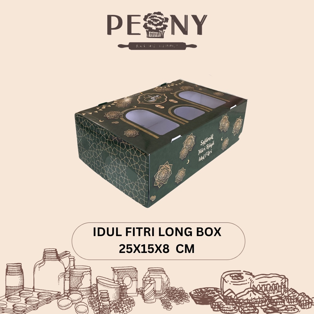 PAPASO PACKAGING IDUL FITRI LONG KOTAK BOX UKURAN 25X15X8 CM