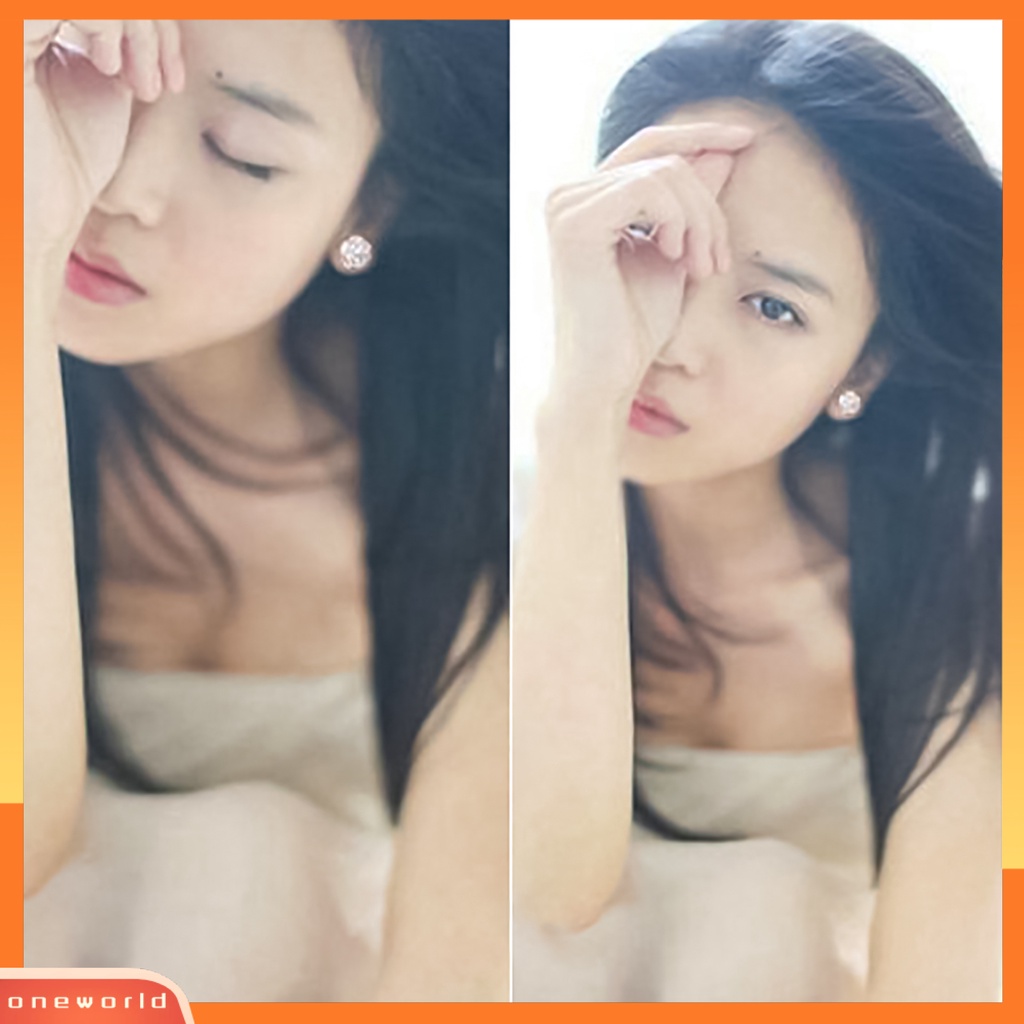 {oneworld} 1pasang Perhiasan Anting Tusuk Wanita Fashion Romantis Bentuk Bunga Lapis Perak Untuk Pesta