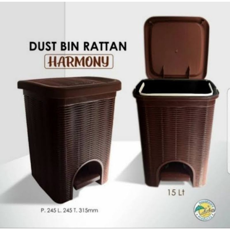 TEMPAT SAMPAH HARMONY TABITHA DUST BIN RATTAN TEMPAT BAUNG SAMPAH TEMPAT SAMPAH INJAK TEMPAT SAMPAH 