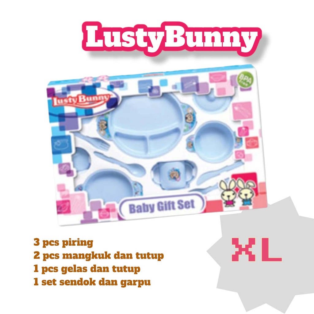 Lusty Bunny Fedding Set Baby Gift Peralatan Makan Bayi Size XL Anti Pecah BPA FREE