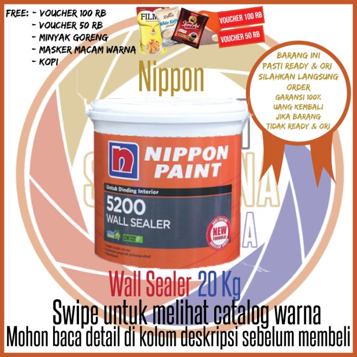 Nippon Wall Sealer 5200 20 Kg / Cat Dasar Nippon Paint Galon Terlaris