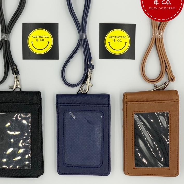 

민 Lanyard ID Card Name Tag Kulit Dompet Holder Magnet - Premium V.01 Trendy