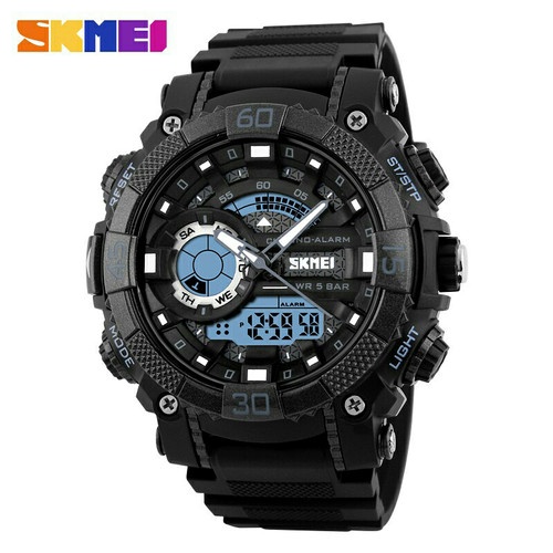 Jam Tangan Pria / SKMEI 1228 Dial Men Quartz Digital / Jam Tangan Analog Digital Sport Original