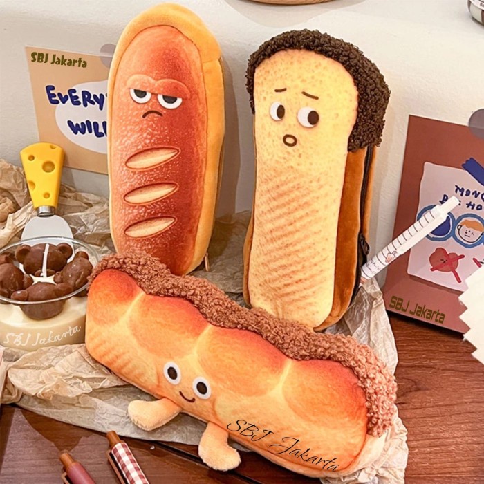 

Tempat pensil kain Kotak pensil Pencil case karakter roti french toast