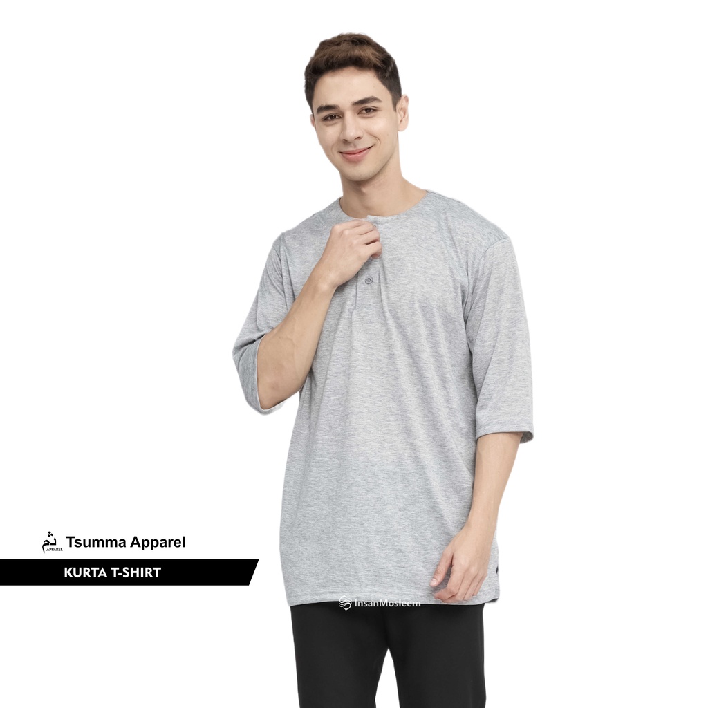 [BISA COD] Baju Kurta pakistan pria Koko Kaos lengan 3/4