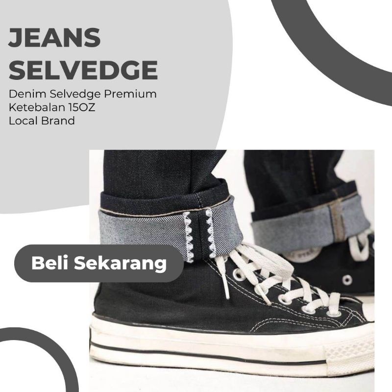 Celana Jean Selvedge Denim Accent Tebal 15oz/ peding pria style 2023 Trend fashion