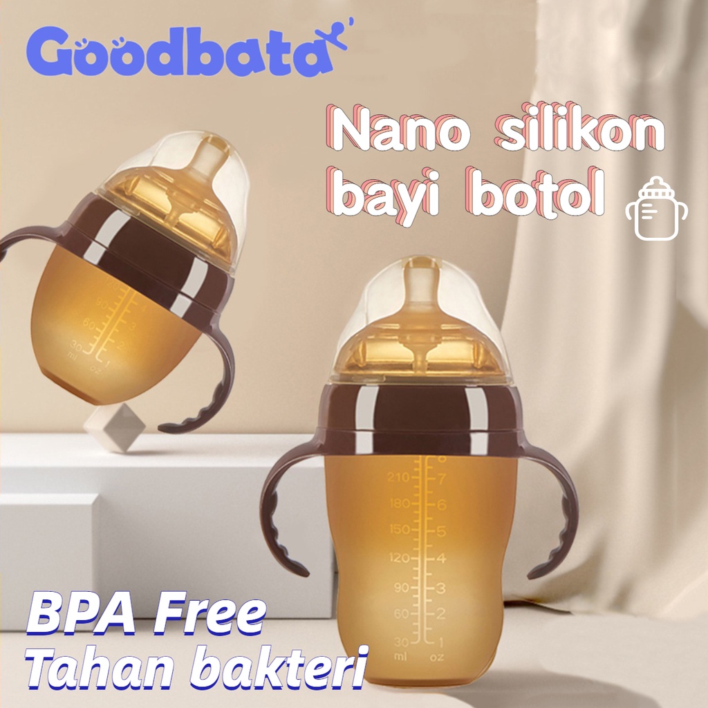 150ml/250ml Silikon Nano Botol Bayi Susu Dengan Antibakteri Dot Bayi Botol Dengan Handle Milk Botol Feeding Bottle