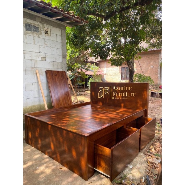 Tempat Tidur Laci Jati / Divan Jati Laci Minimalis