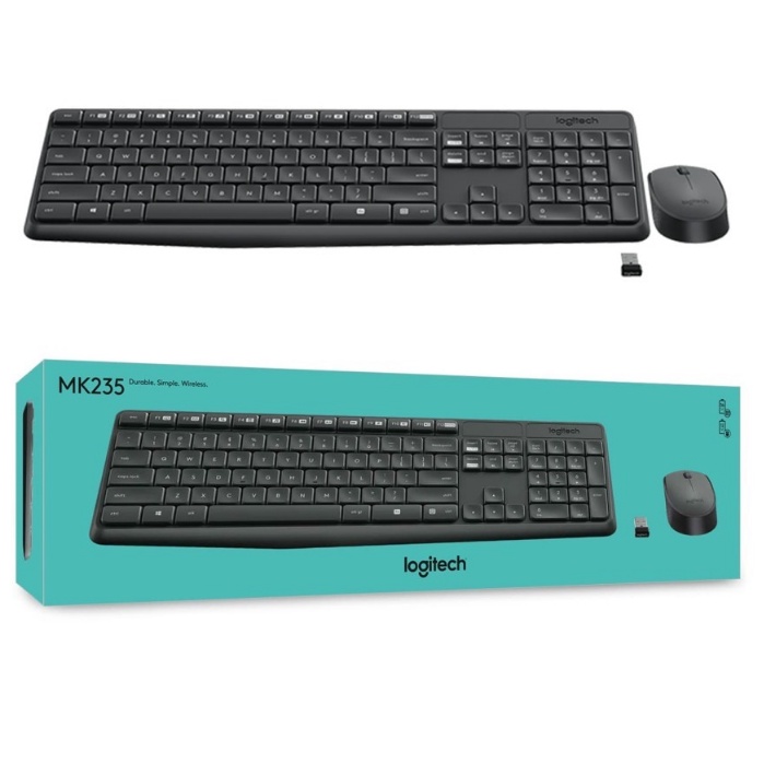 LOGITECH WIRELESS COMBO KEYBOAD + MOUSE MK235 / MK 235 NEW